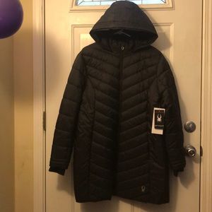 Spyder puffer women's coat XL black NEW with Tags